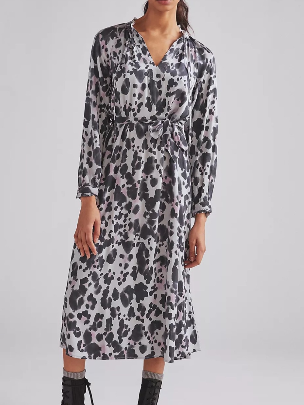 Anthropologie Cloth & Stone Leopard Midi Dress